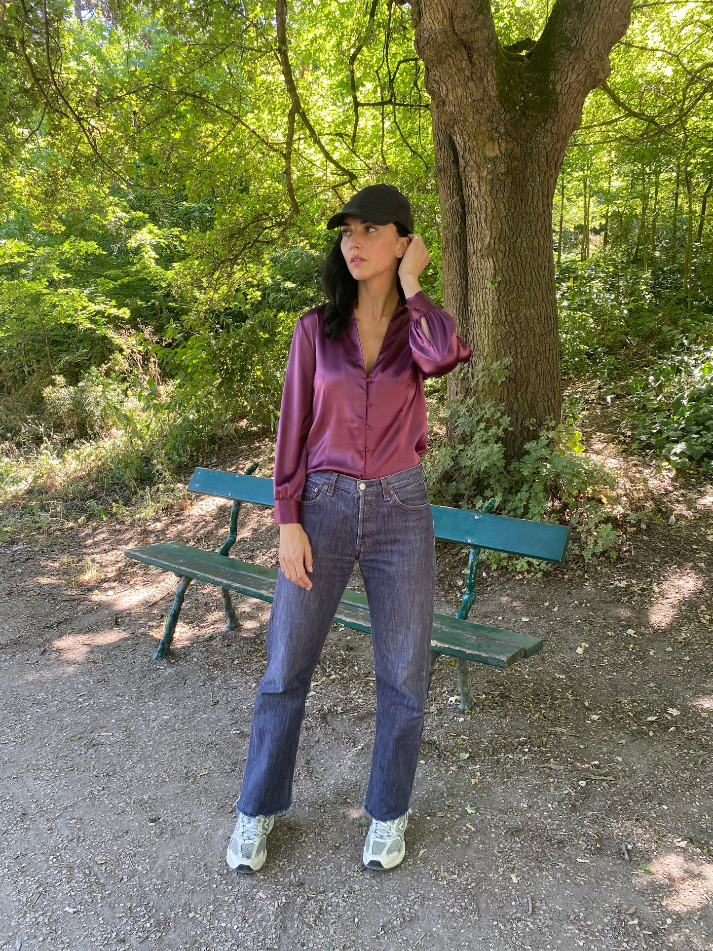 BLOUSE ALBA SOIE BORDEAUX
