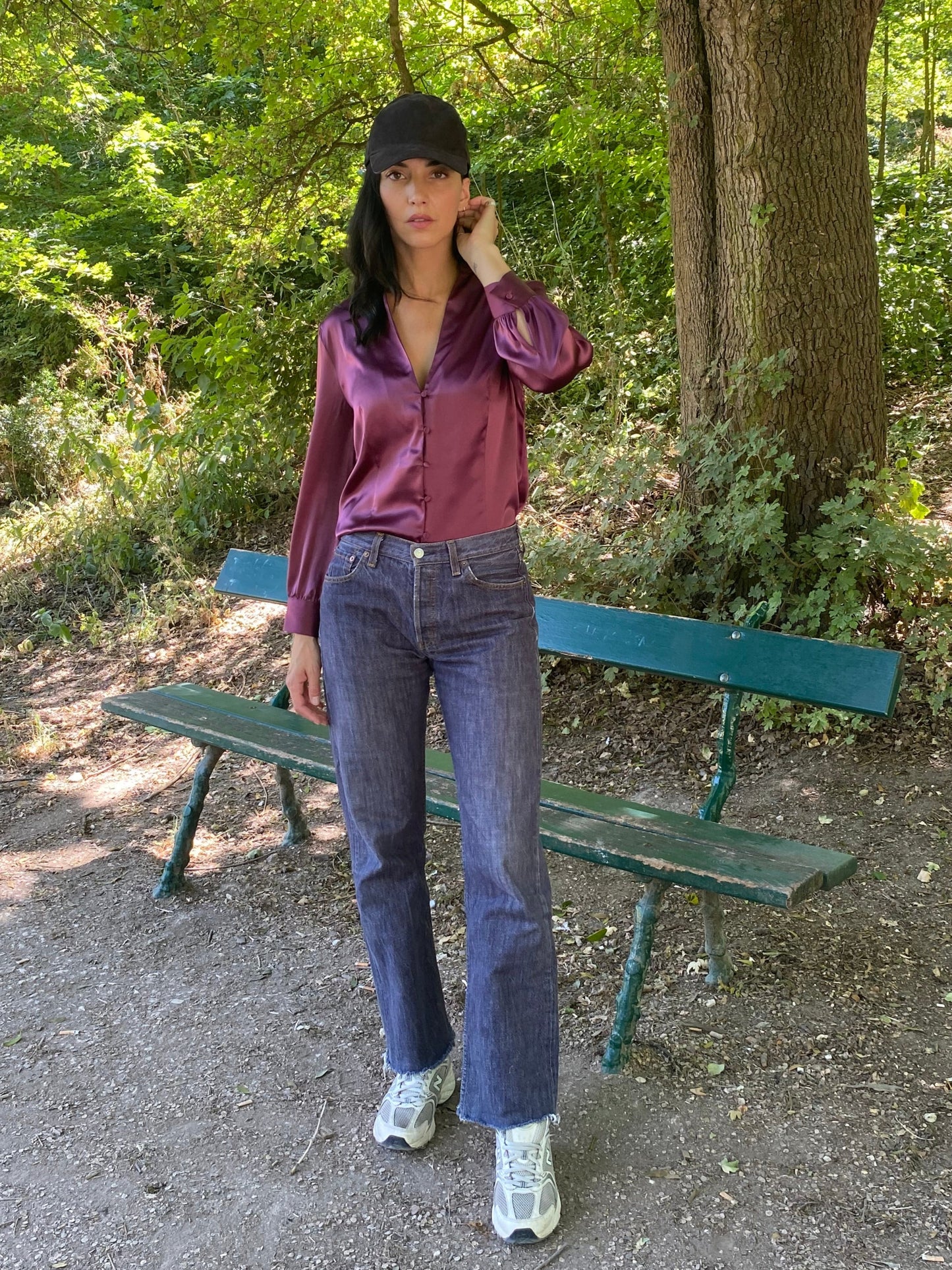 BLOUSE ALBA SOIE BORDEAUX